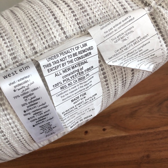 Brand New West Elm Throw Pillow 20X20 - Picture 5 of 6